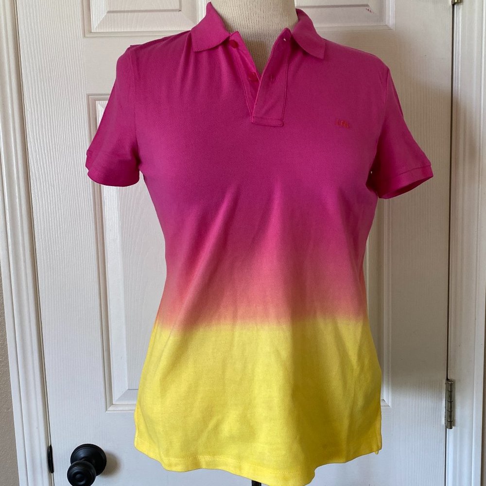 Lauren Ralph Lauren Logo Ombre Short Sleeve Mesh Polo Shirt Pink